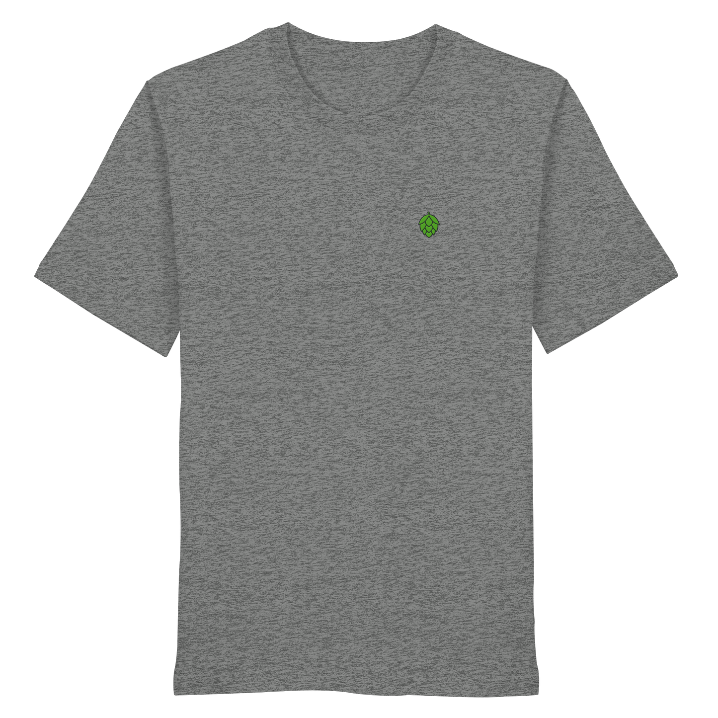 Schlichtes T-Shirt aus Bio-Baumwolle mit Hopfendolden-Stick