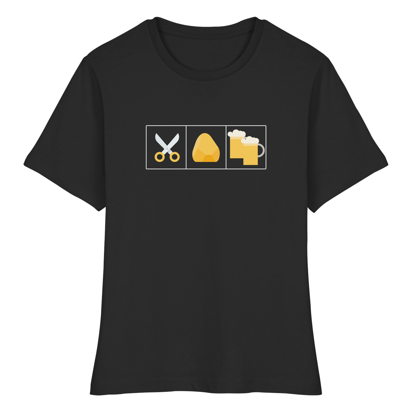 Schere, Stein, paar Bier - Fitted Ladies Organic Shirt