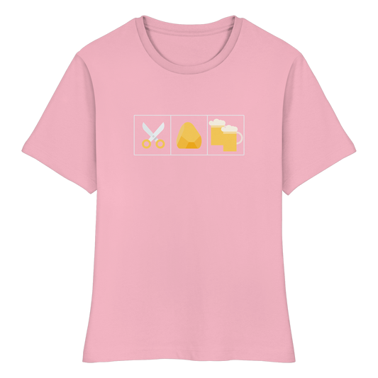 Schere, Stein, paar Bier - Fitted Ladies Organic Shirt