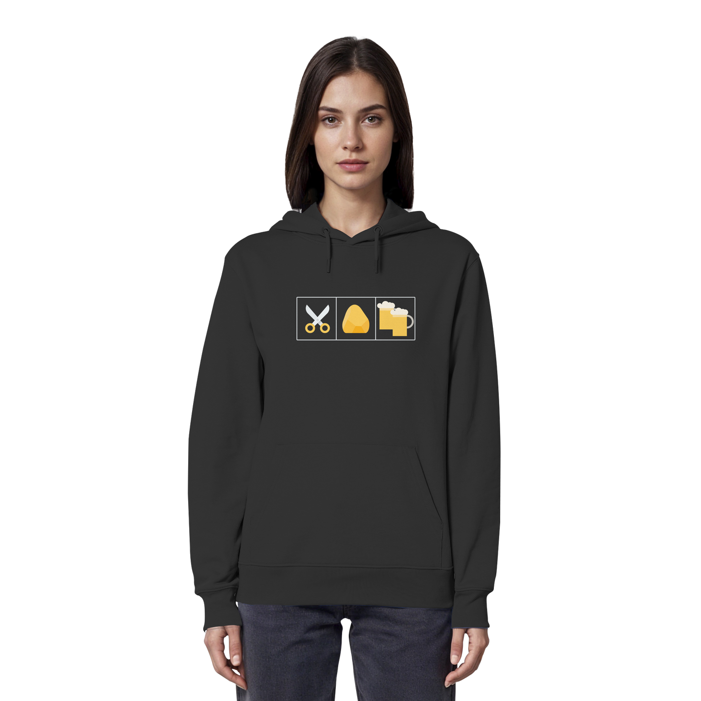 Schere, Stein, paar Bier - Organic Hoodie