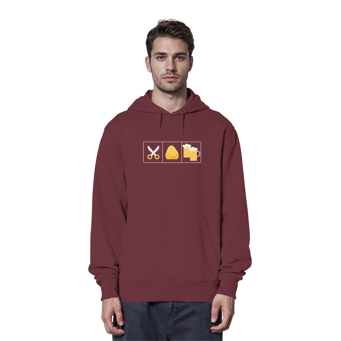 Schere, Stein, paar Bier - Organic Hoodie