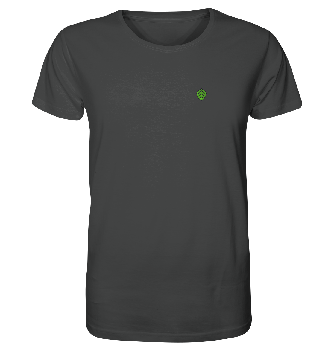 Schlichtes T-Shirt aus Bio-Baumwolle mit Hopfendolden-Stick