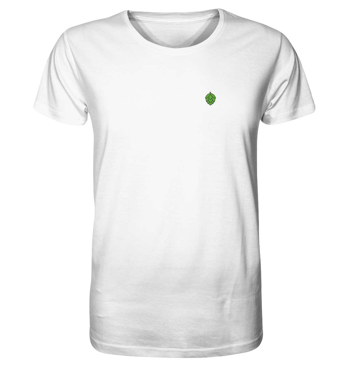 Schlichtes T-Shirt aus Bio-Baumwolle mit Hopfendolden-Stick