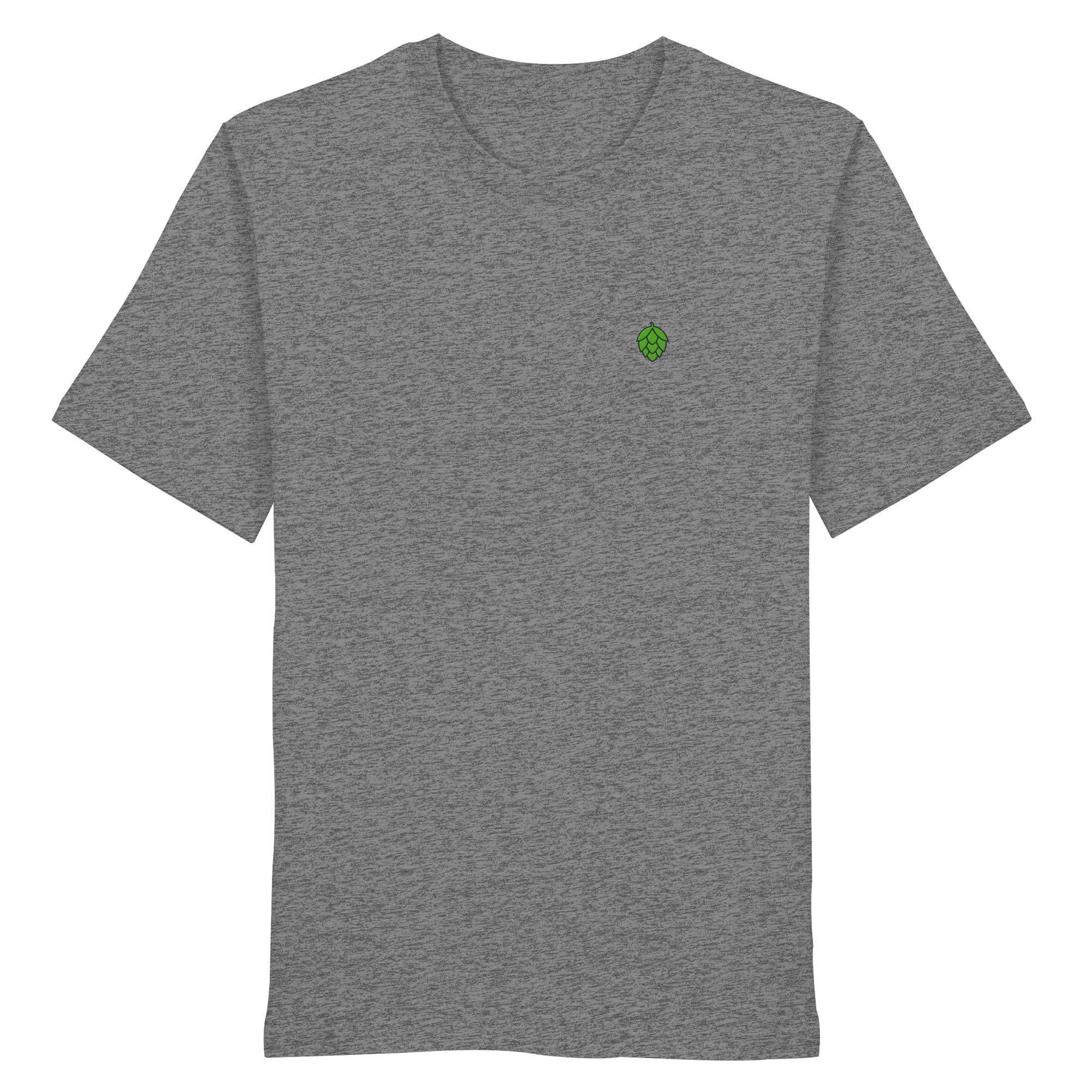 Schlichtes T-Shirt aus Bio-Baumwolle mit Hopfendolden-Stick