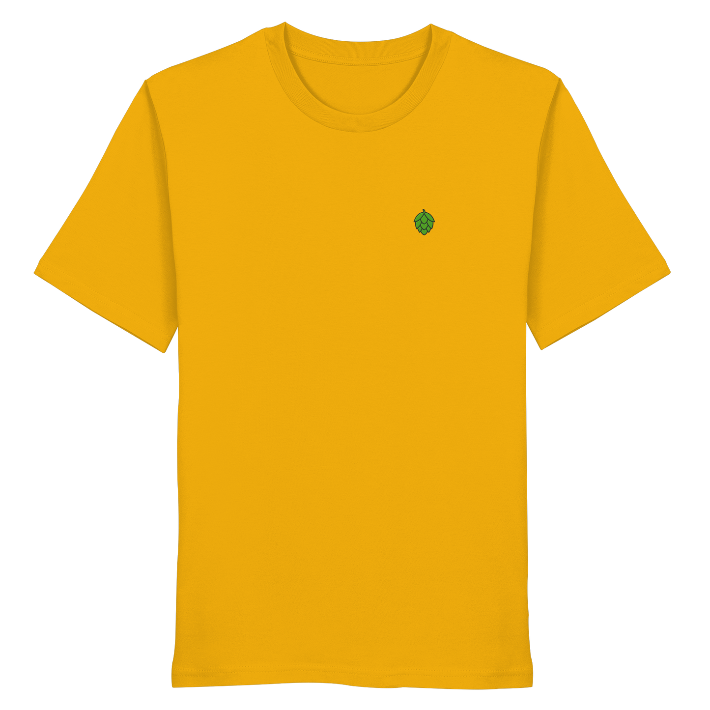 Schlichtes T-Shirt aus Bio-Baumwolle mit Hopfendolden-Stick